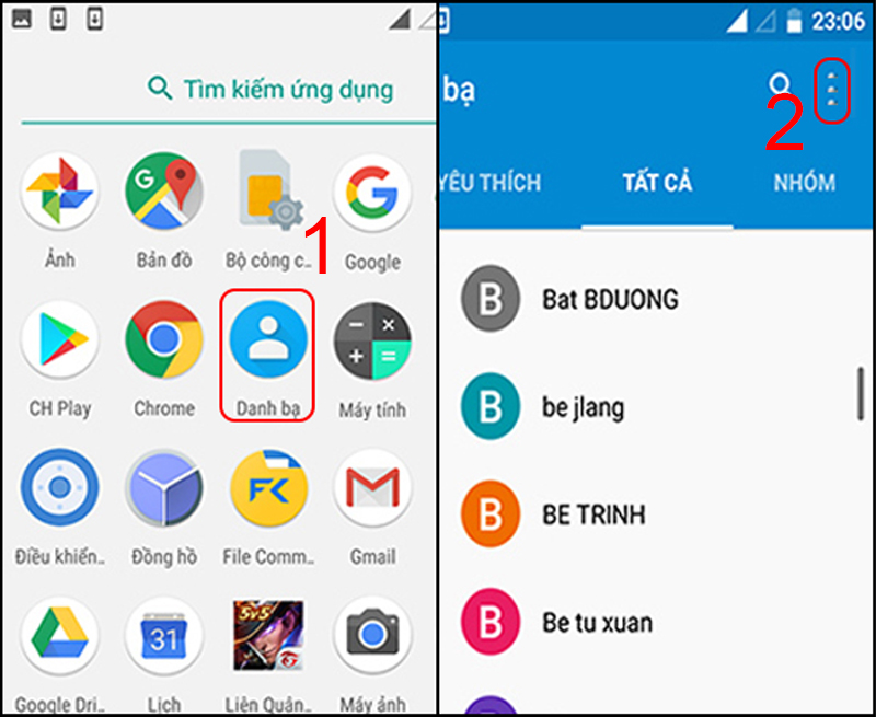Chọn biểu tượng 3 chấm